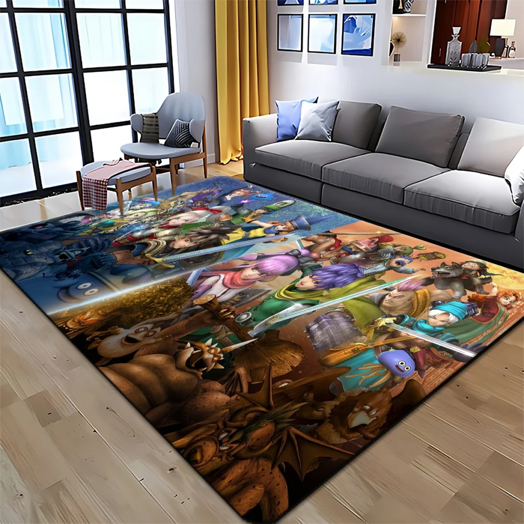 Game Dragon Quest Doragon Kuesuto non slip HD carpet Living room bedroom kitchen bathroom foot mat 14 - Dragon Quest Shop